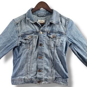 &NOW Limited Edition Womens Denim Jacket Retro Trucker Light Wash Stretch Size 6